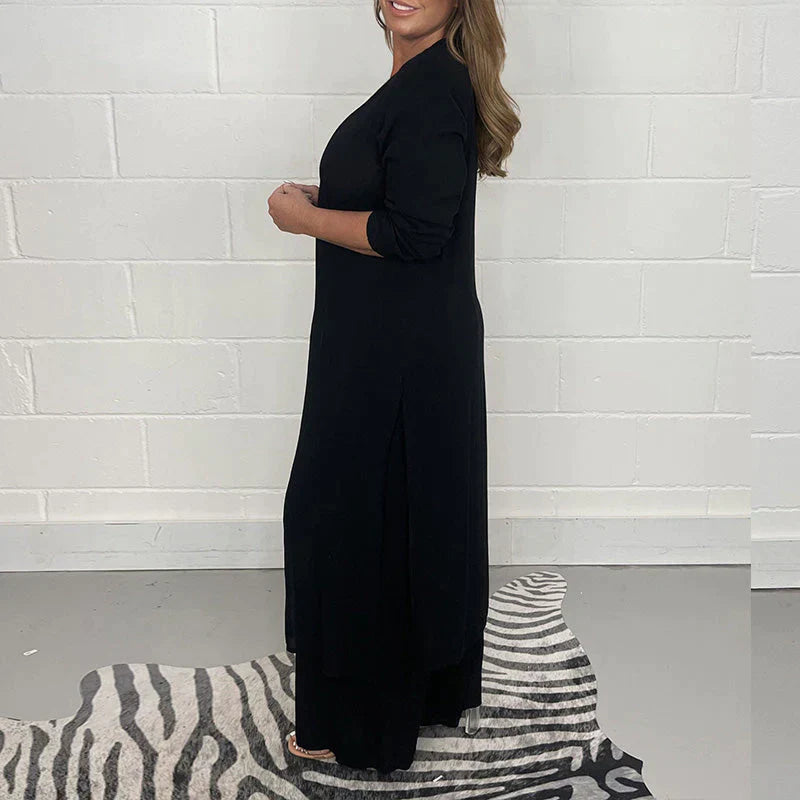 ELENA – Conjunto de dos piezas con blusa larga y pantalón