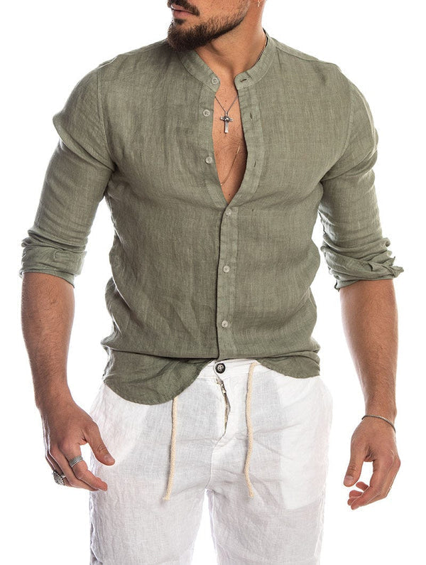 Carlos | Camisa de Lino de Manga Larga para Hombre con Diseño Atemporal 1