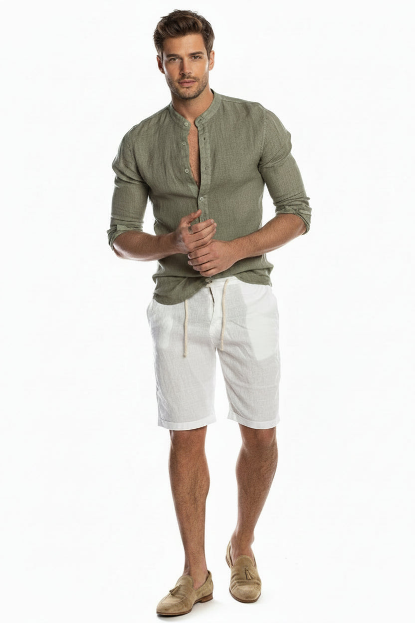 Carlos | Camisa de Lino de Manga Larga para Hombre con Diseño Atemporal 3