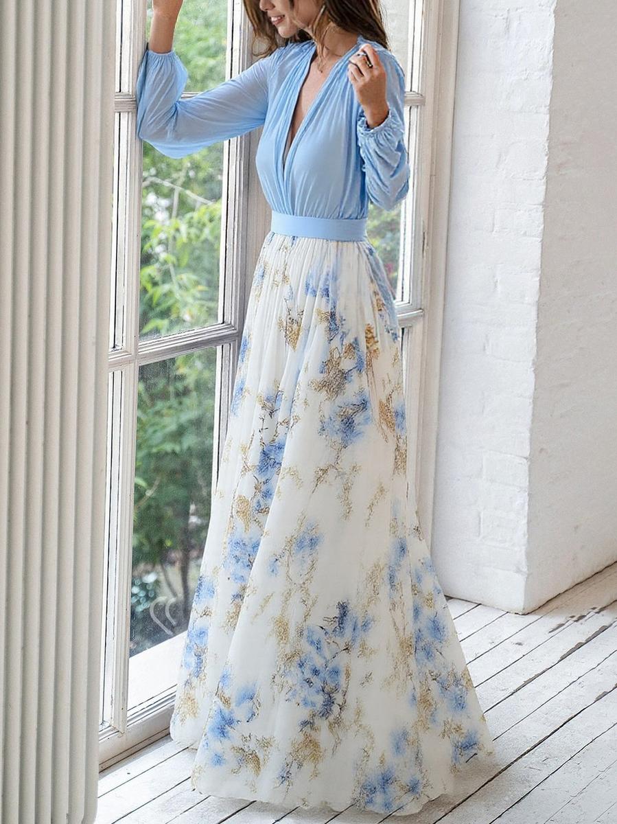 Cassandra | Elegante Vestido Largo con Escote en V para Mujer 1