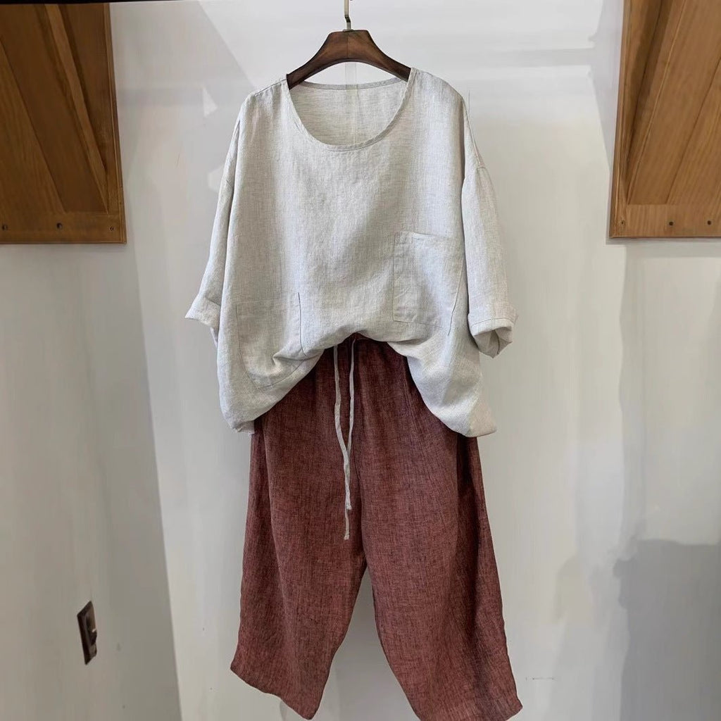 Clara | Túnica de Lino con Bolsillos para Mujer de Ajuste Relajado 3
