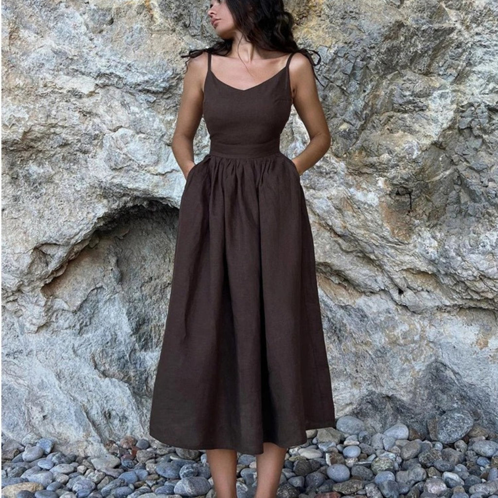 Clara | Vestido Largo Sin Mangas de Lino Elegante para Mujer en Verano 4