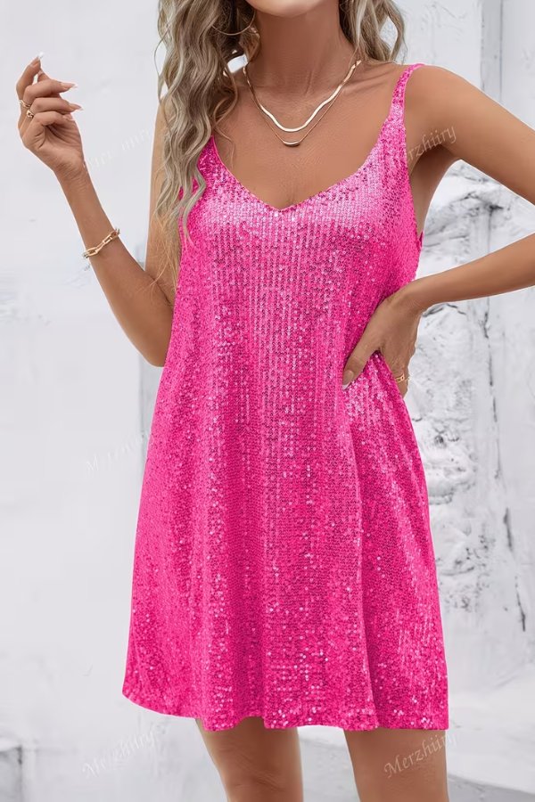 Clara | Vestido de Cóctel Sin Mangas con Lentejuelas para Mujer 8
