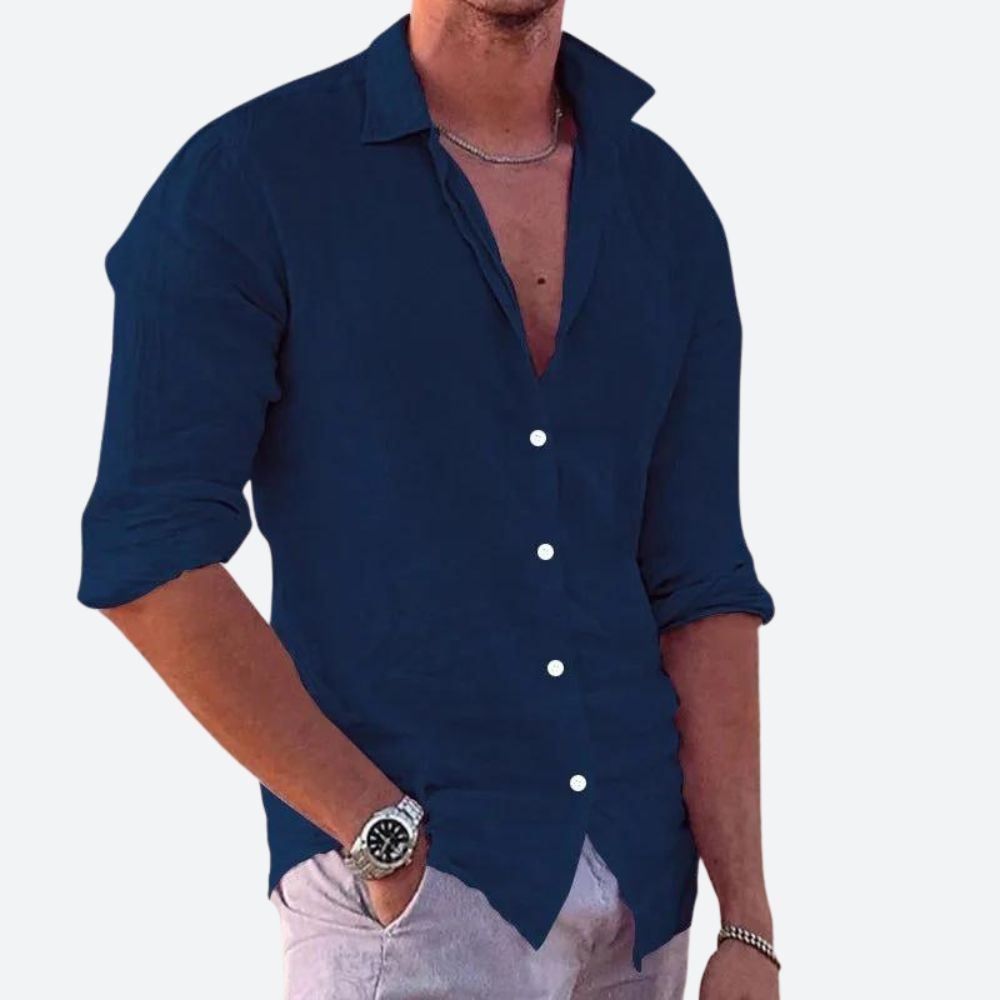 Diego | Camisa Casual Ligera Azul para Hombre 2