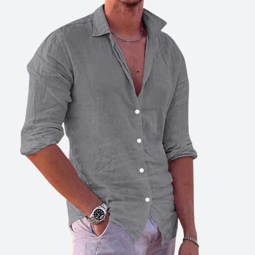 Diego | Camisa Casual Ligera Azul para Hombre 3