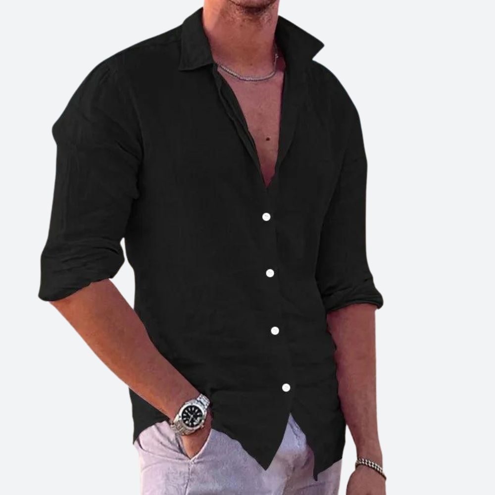 Diego | Camisa Casual Ligera Azul para Hombre 4