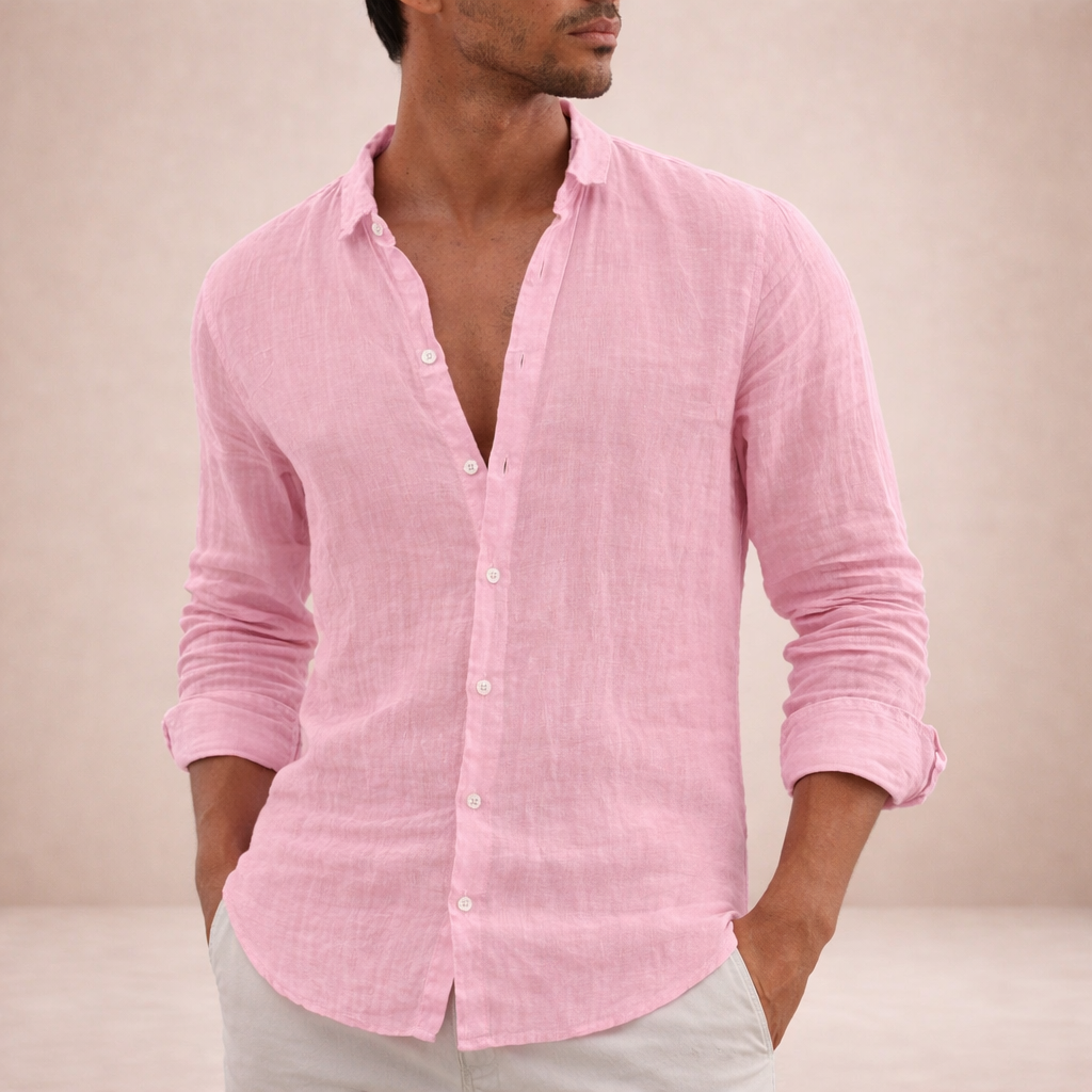 Diego | Camisa de Lino con Botones para Hombre 4