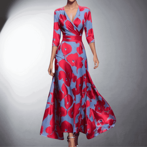 Elegante Vestido de Noche con Detalles Florales para Mujeres | Diseño Sofisticado para Eventos Especiales 0