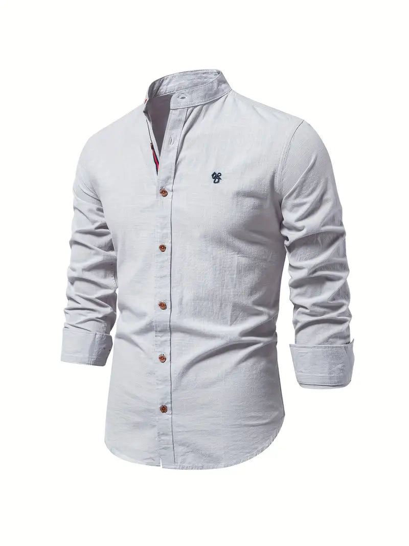 Ethan | Elegante Camisa Slim Fit de Hombre con Cuello Mao 10
