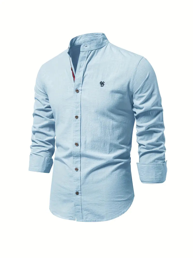Ethan | Elegante Camisa Slim Fit de Hombre con Cuello Mao 11