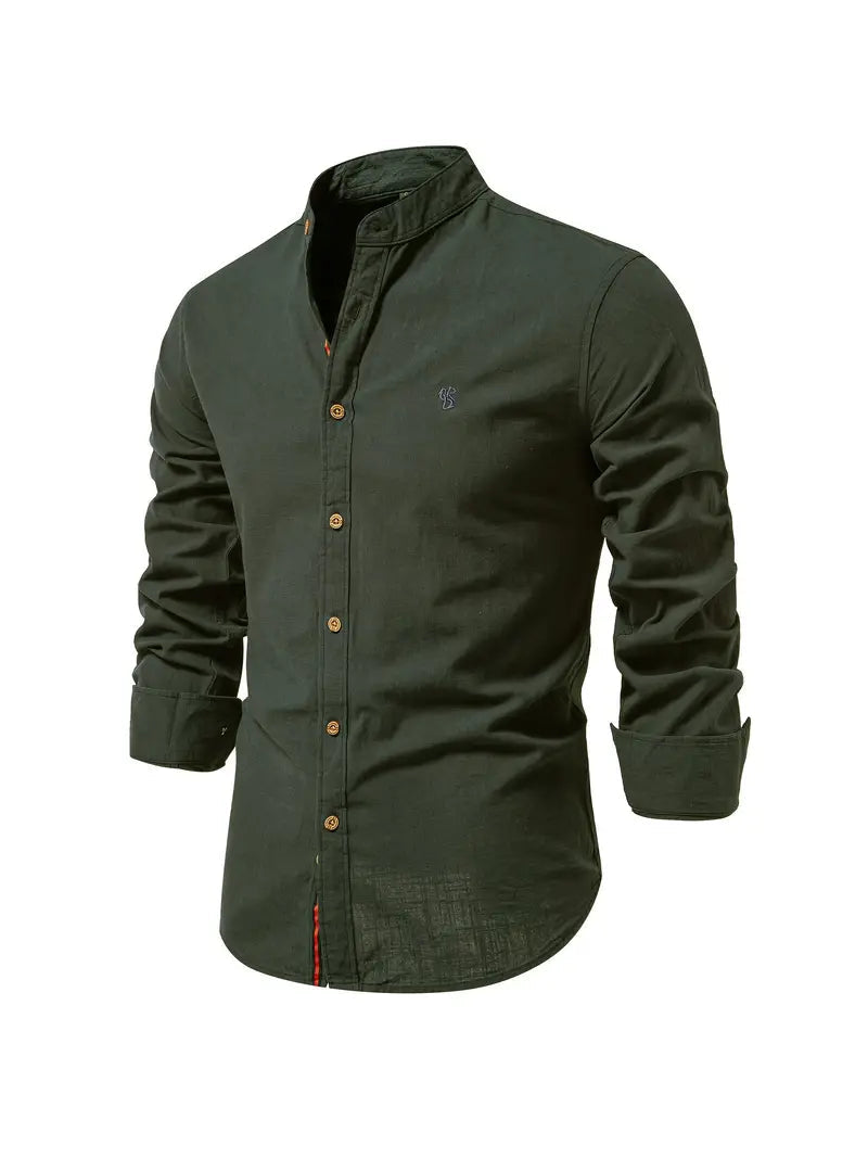 Ethan | Elegante Camisa Slim Fit de Hombre con Cuello Mao 12