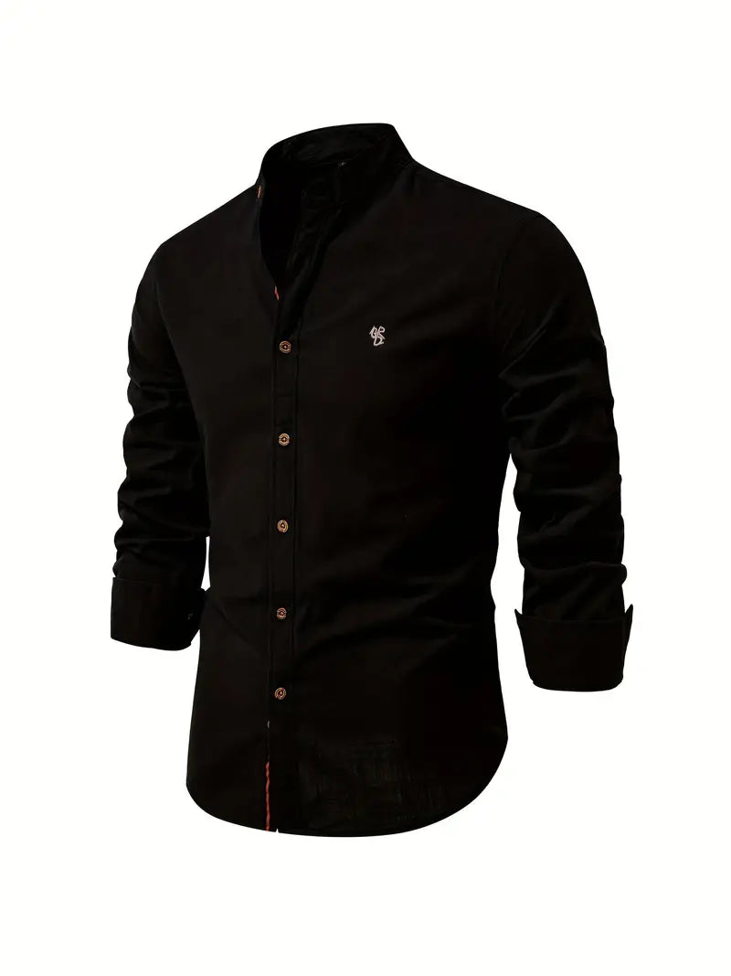 Ethan | Elegante Camisa Slim Fit de Hombre con Cuello Mao 13