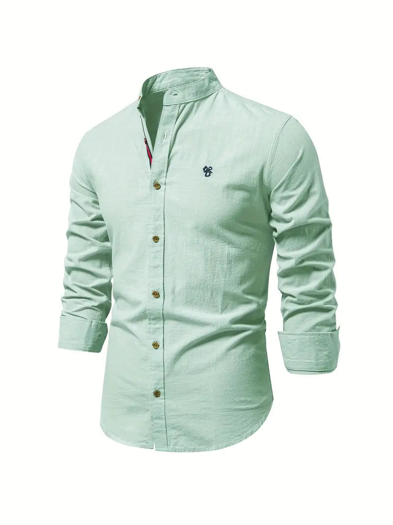 Ethan | Elegante Camisa Slim Fit de Hombre con Cuello Mao 14