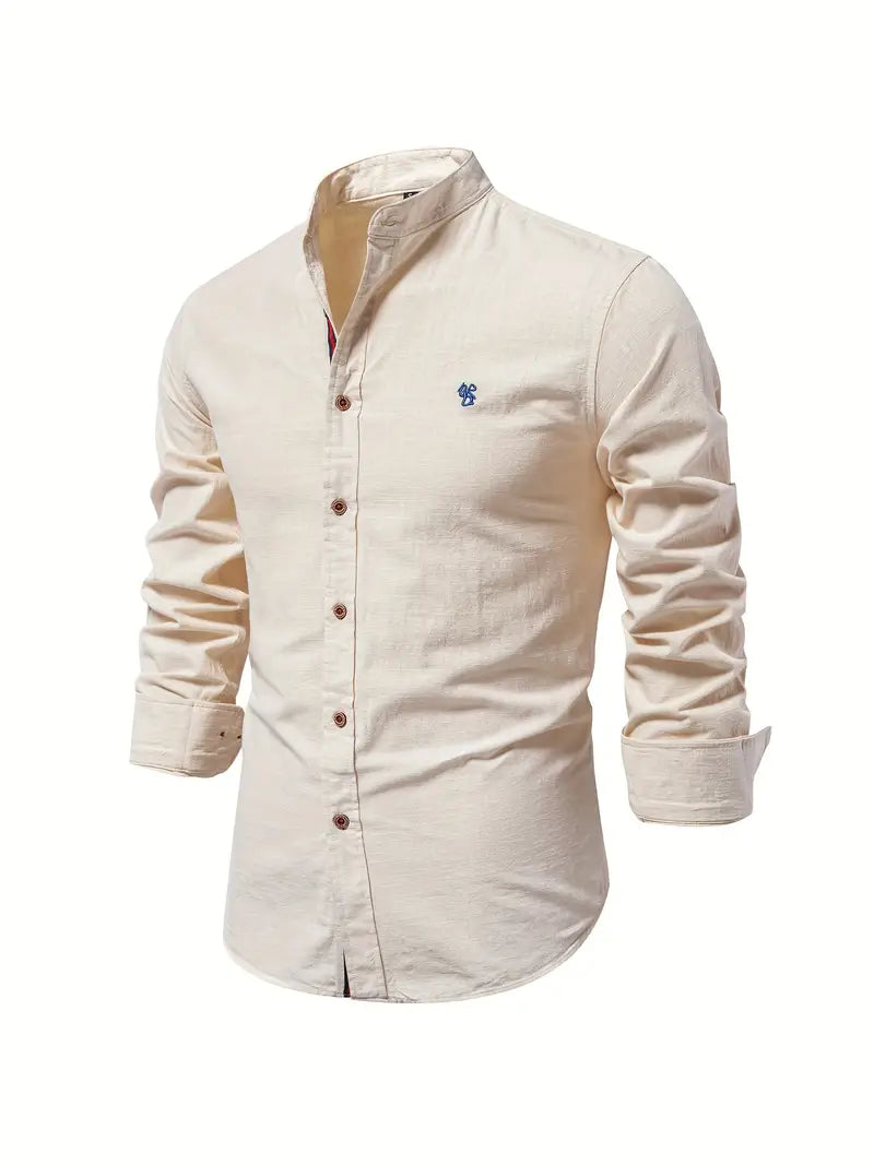Ethan | Elegante Camisa Slim Fit de Hombre con Cuello Mao 15