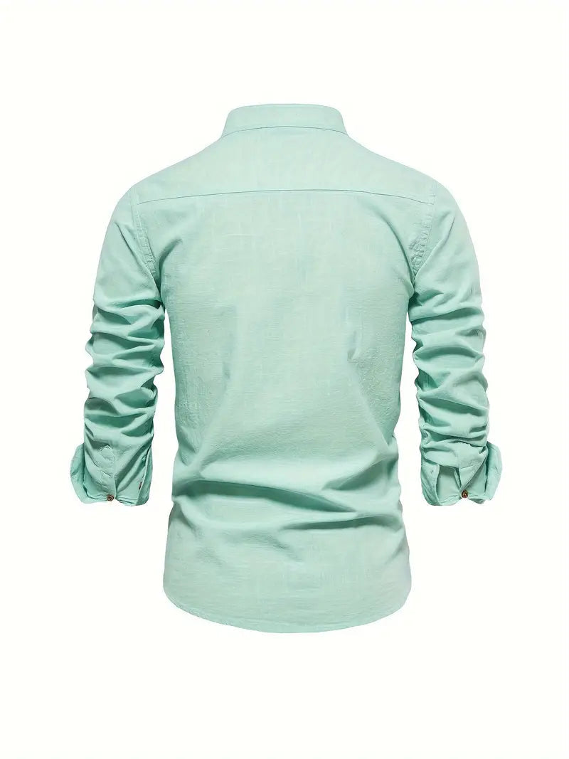 Ethan | Elegante Camisa Slim Fit de Hombre con Cuello Mao 2
