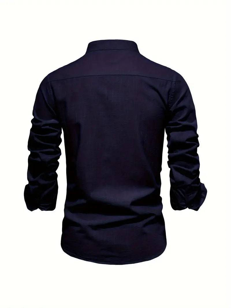 Ethan | Elegante Camisa Slim Fit de Hombre con Cuello Mao 4