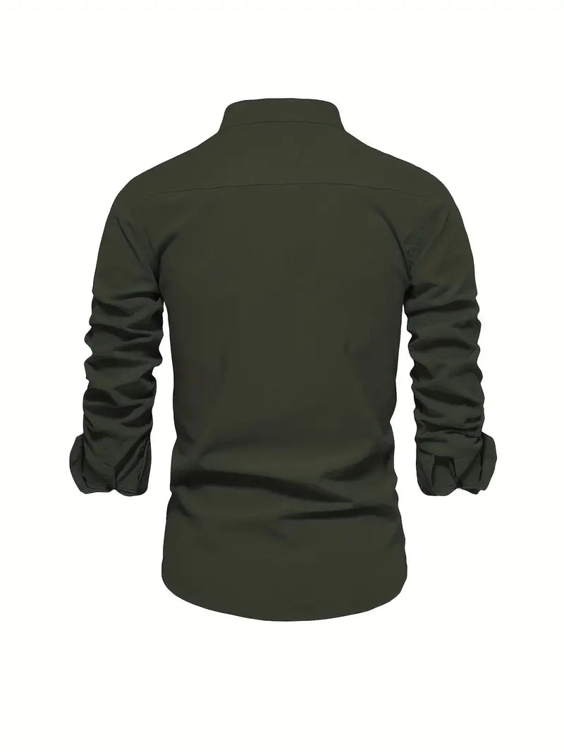Ethan | Elegante Camisa Slim Fit de Hombre con Cuello Mao 8