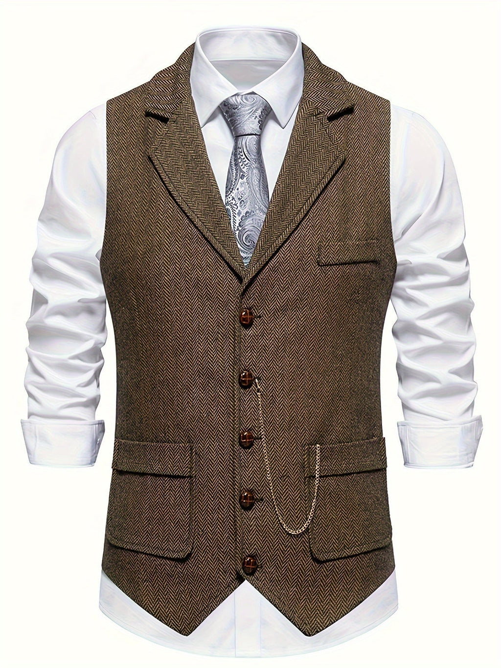 Ethan | Elegante Chaleco Hombre con Diseño de Espiga y Corte Entallado 3