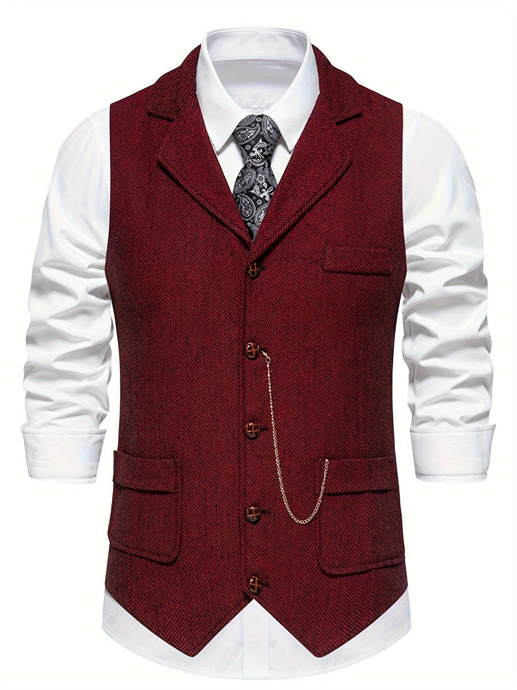 Ethan | Elegante Chaleco Hombre con Diseño de Espiga y Corte Entallado 5