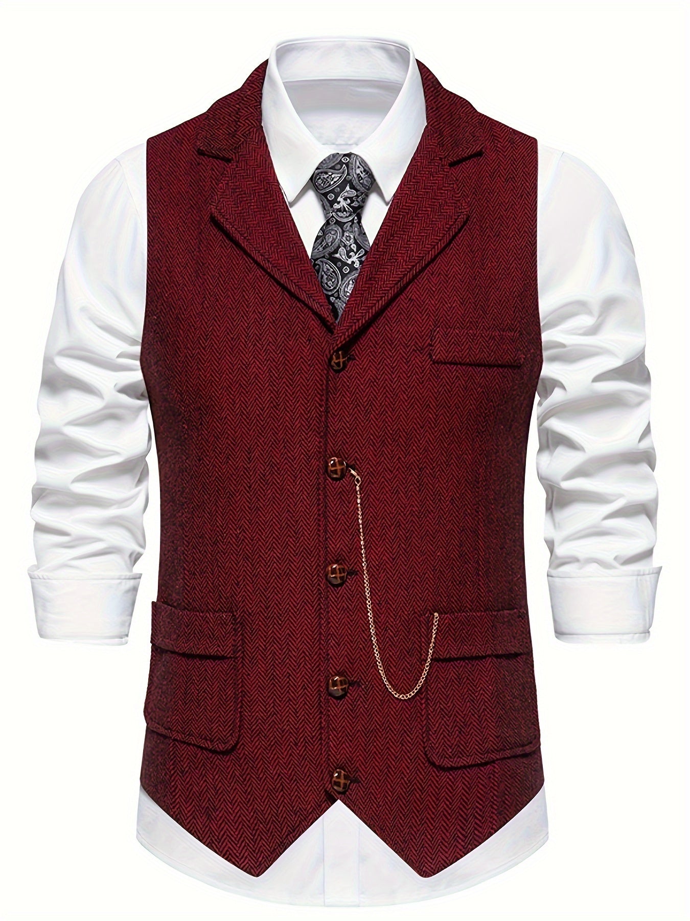 Ethan | Elegante Chaleco Hombre con Diseño de Espiga y Corte Entallado 5