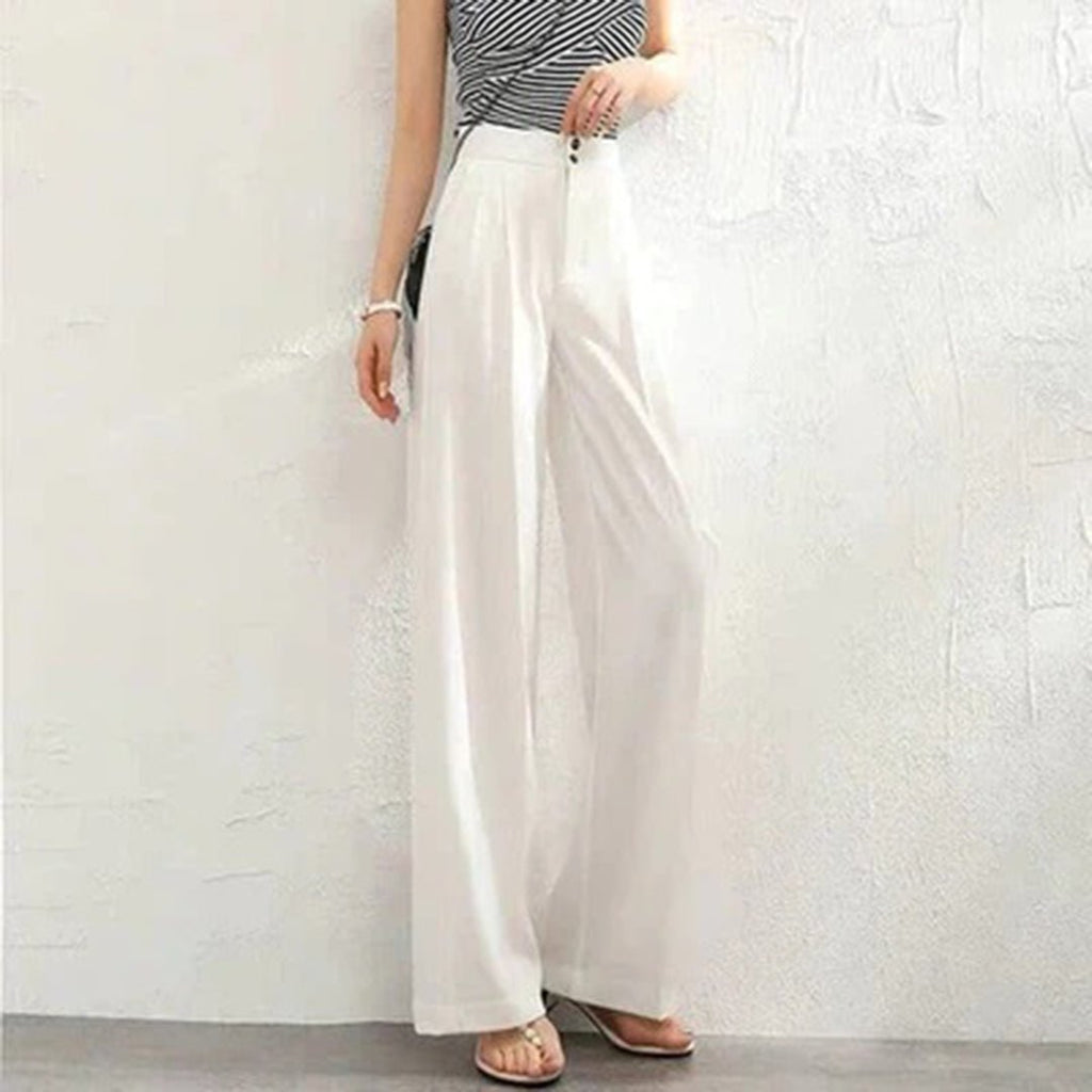 Isabella | Pantalones Anchos de Lino Talle Alto para Mujer 0