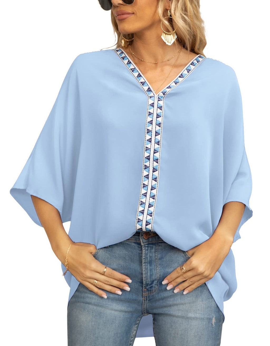 Isabella | Túnica Extragrande con Ribete Geométrico para Mujer 8