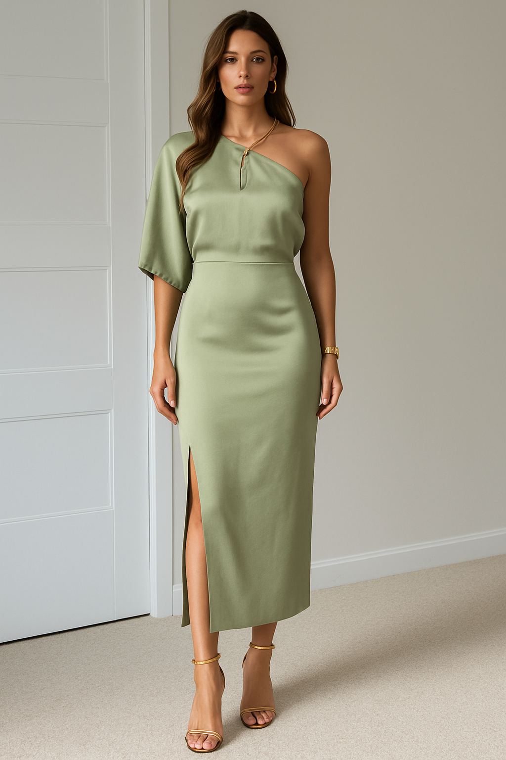 Isabella | Vestido Largo Elegante de Un Solo Hombro para Mujer 1