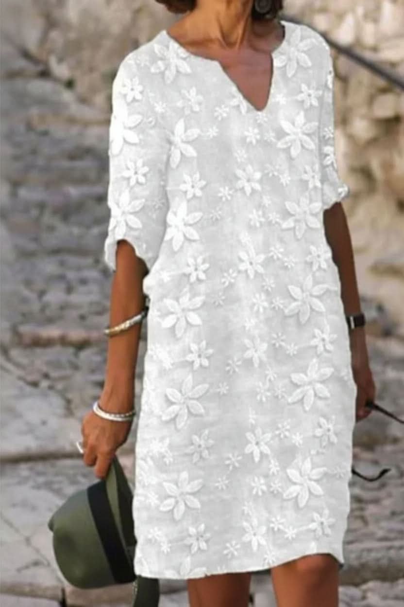 Isabella | Vestido Midi de Noche con Encaje Floral para Mujer 0