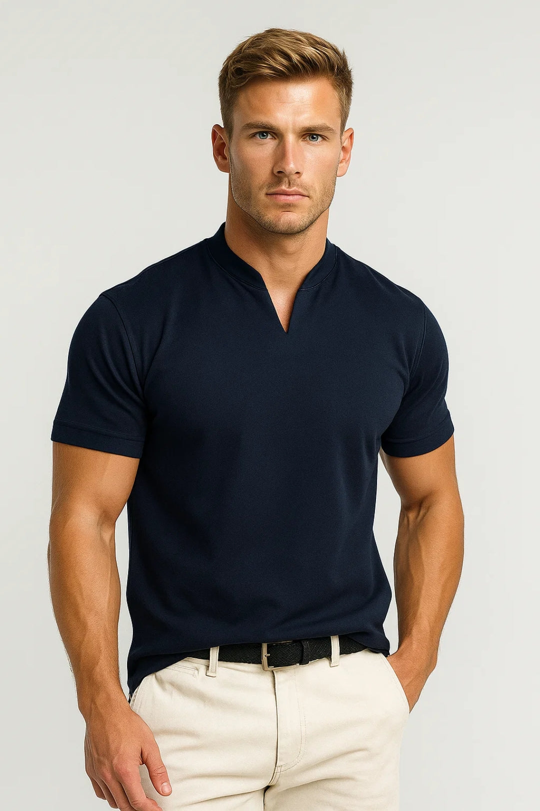 Javier | Camiseta de Algodón con Cuello en V para Hombre 0