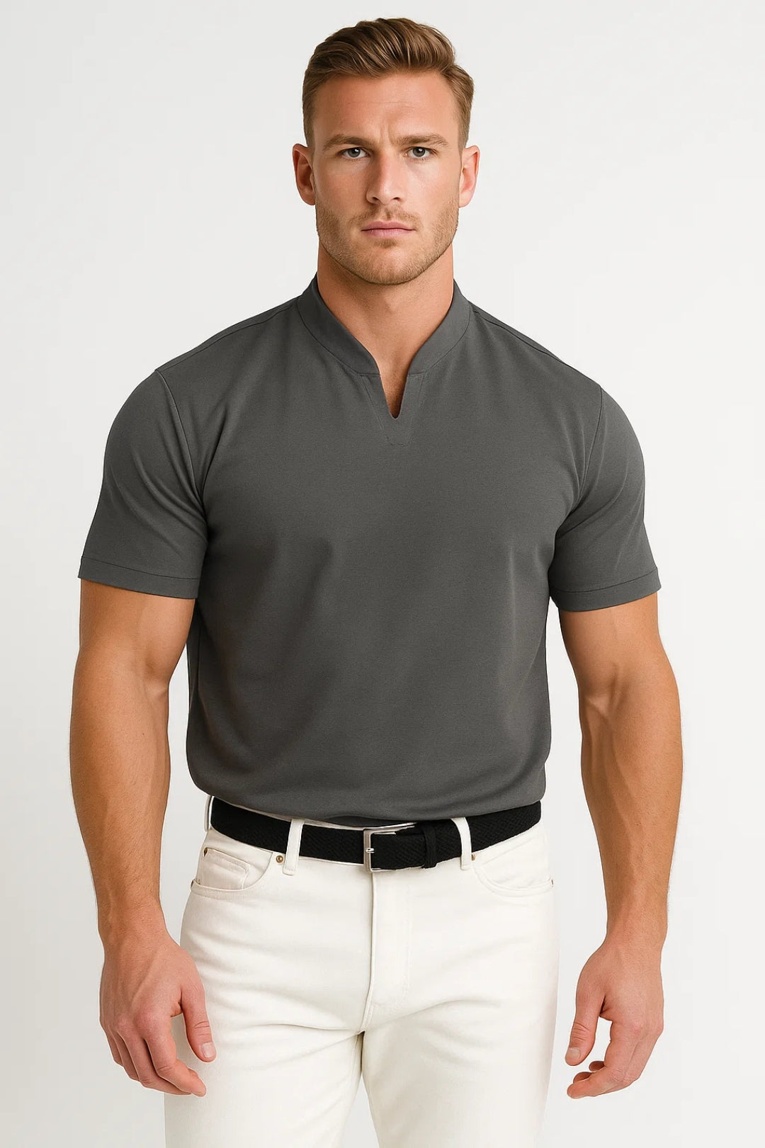 Javier | Camiseta de Algodón con Cuello en V para Hombre 2