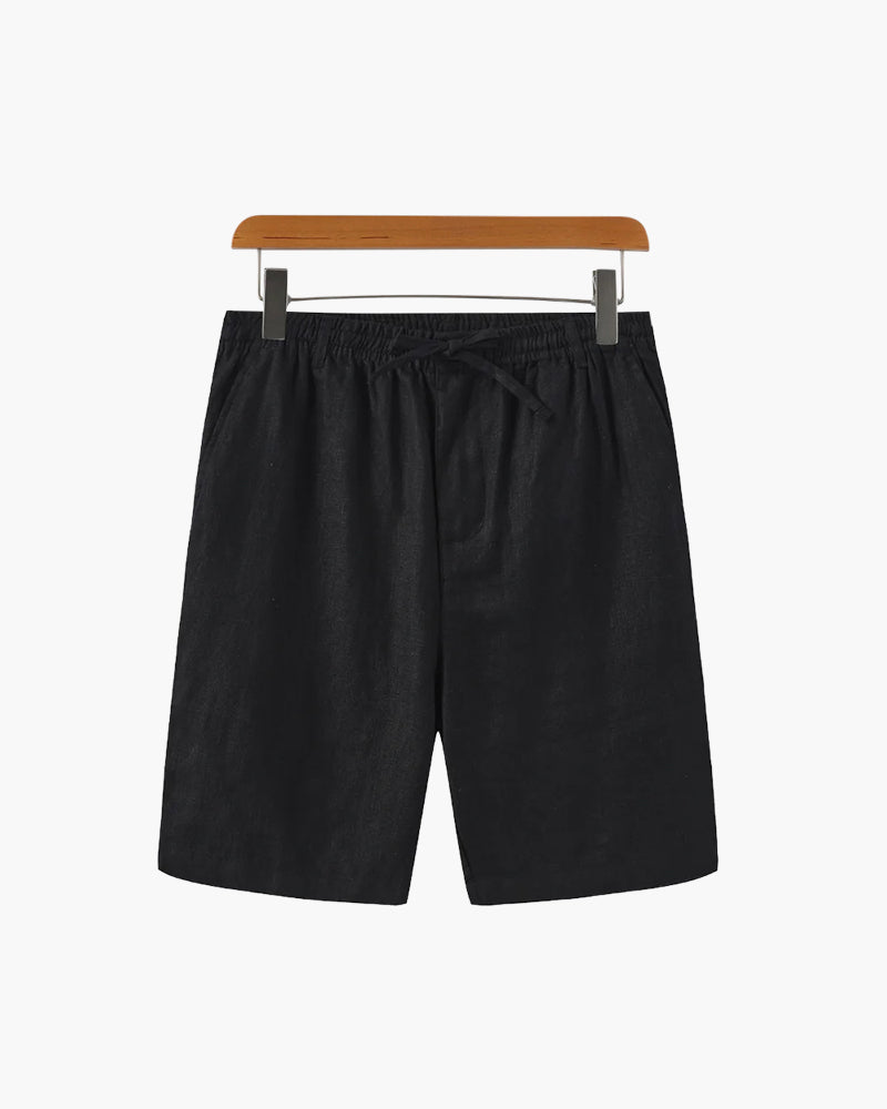Javier | Pantalones Cortos de Lino para Hombre con Cintura Elástica y Corte Recto 10