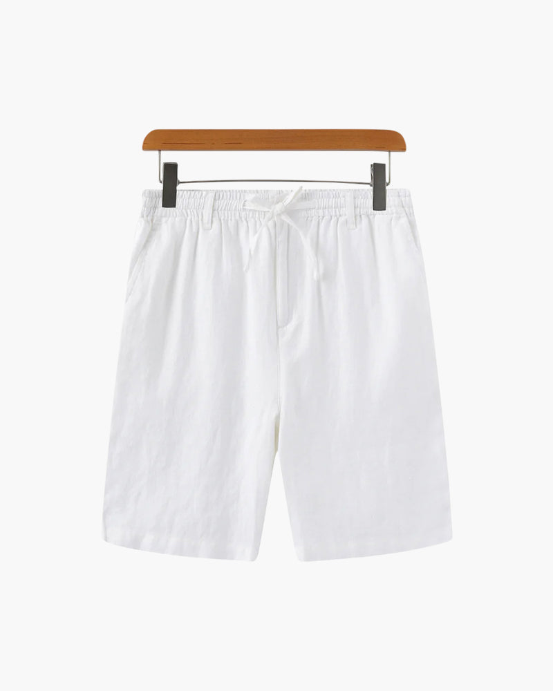 Javier | Pantalones Cortos de Lino para Hombre con Cintura Elástica y Corte Recto 2