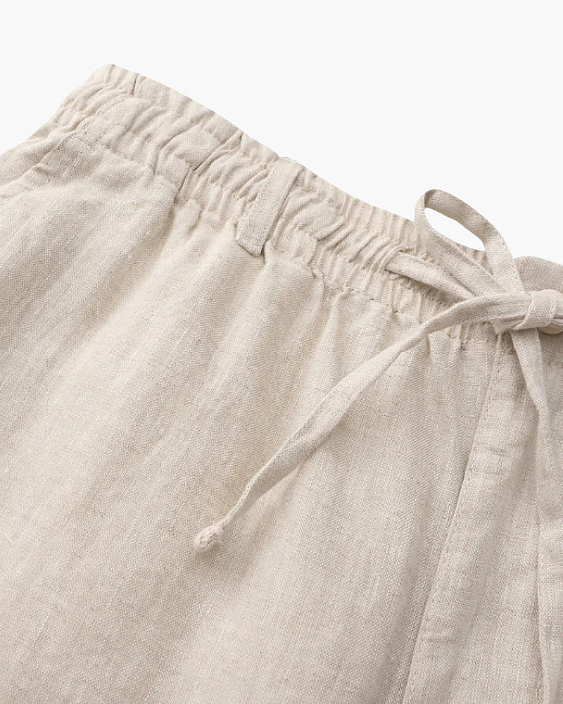 Javier | Pantalones Cortos de Lino para Hombre con Cintura Elástica y Corte Recto 8