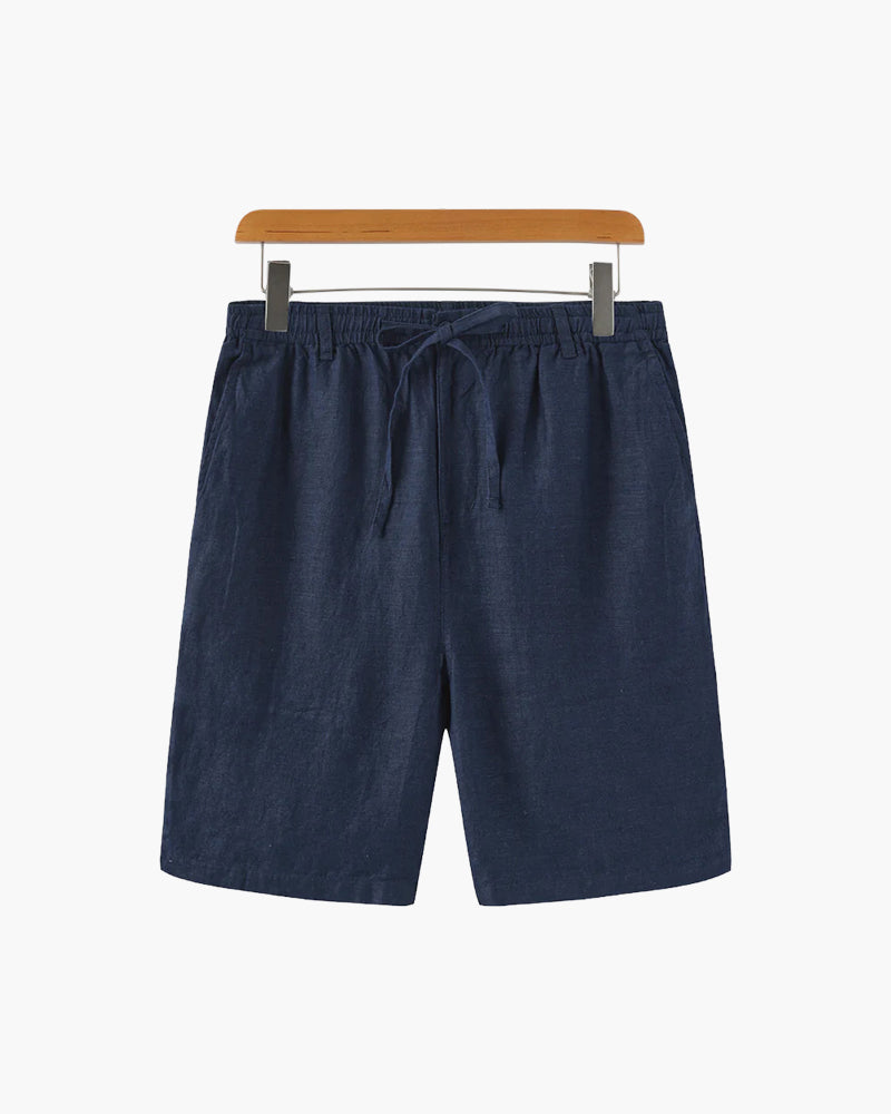 Javier | Pantalones Cortos de Lino para Hombre con Cintura Elástica y Corte Recto 9