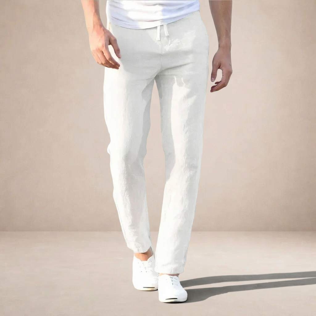 Javier | Pantalones de Lino para Hombre con Corte Recto y Cintura Elástica 3