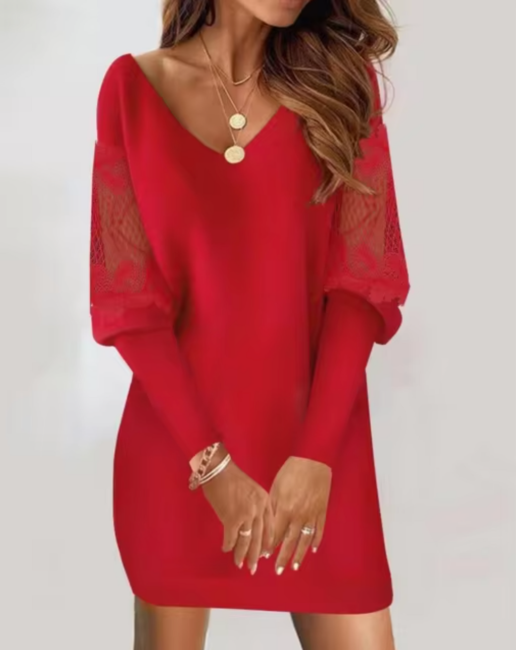 LIA | Minivestido de Encaje con Escote en V para Mujer | Elegante y Sofisticado para Ocasiones Especiales 2