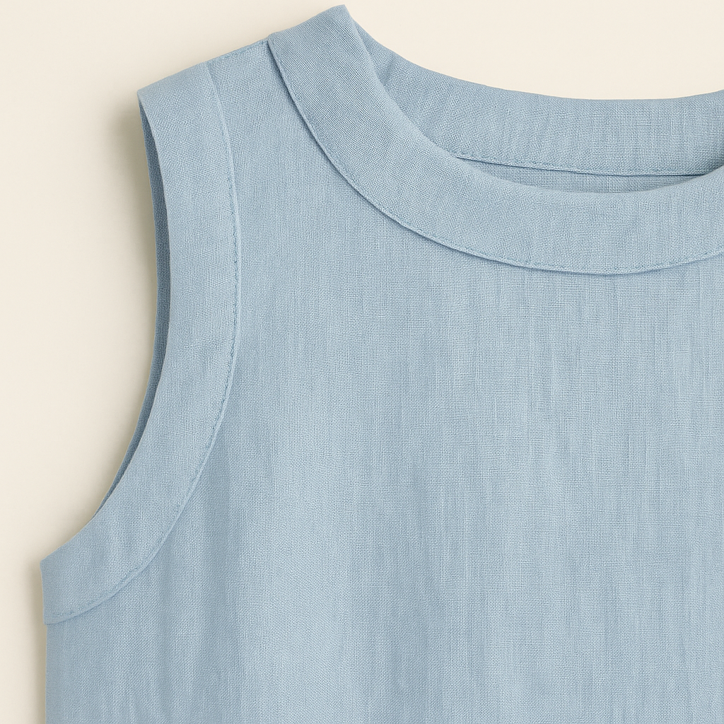SOFÍA – Blusa de lino de manga corta para mujer