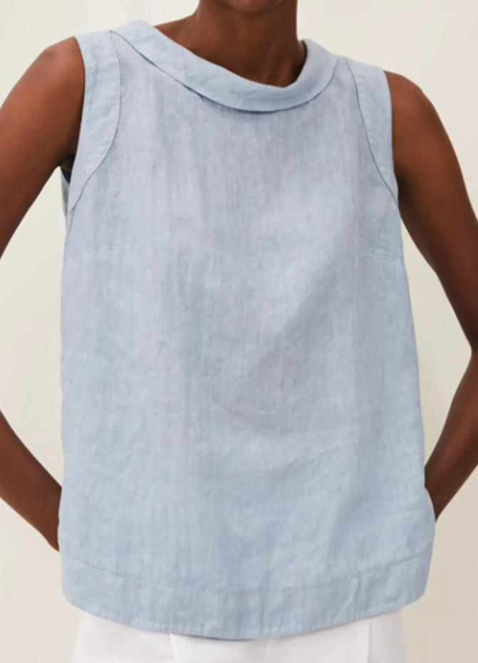 SOFÍA – Blusa de lino de manga corta para mujer