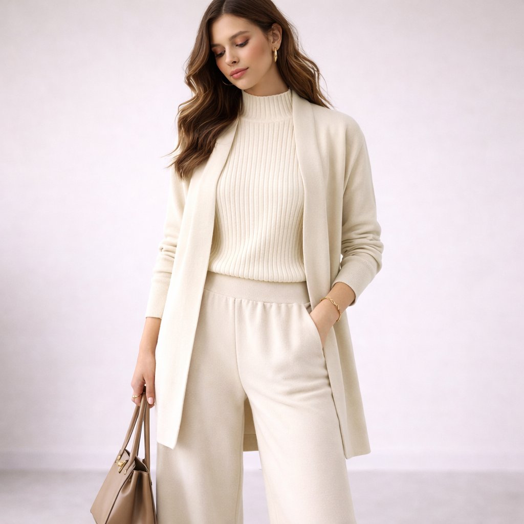 Lucía | Conjunto Punto Mujer Elegante de Tres Piezas para Ocasiones Nocturnas 4