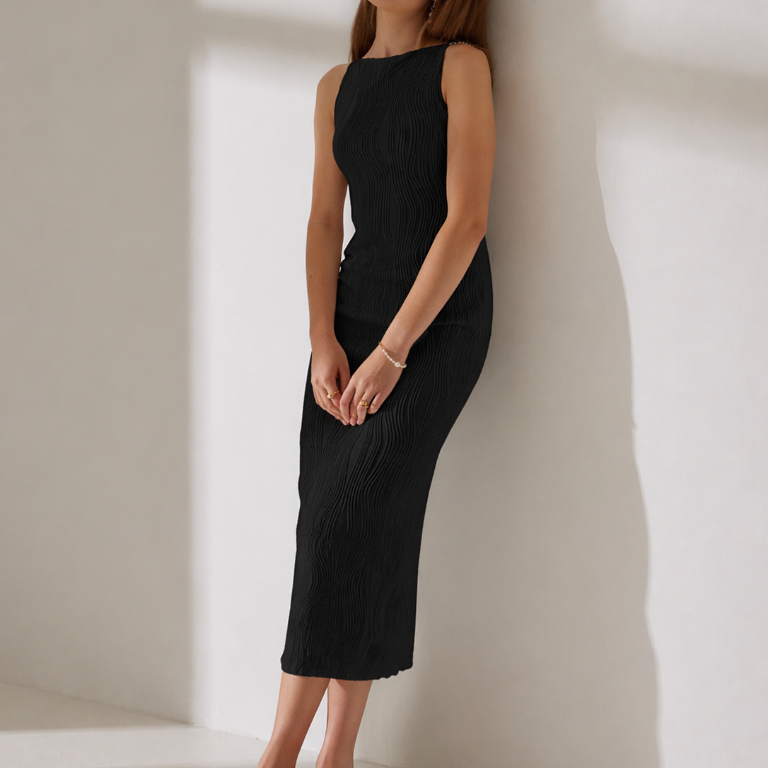 Lucía | Vestido Midi Ajustado Texturizado para Mujer 1