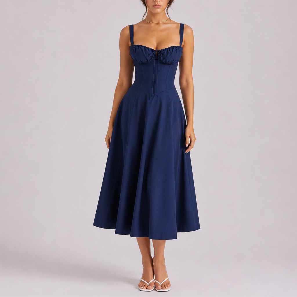 Lucía | Vestido Midi Corsé con Tirantes para Mujer Elegante 0