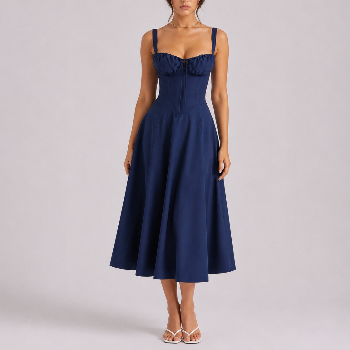 Lucía | Vestido Midi Corsé con Tirantes para Mujer Elegante 0
