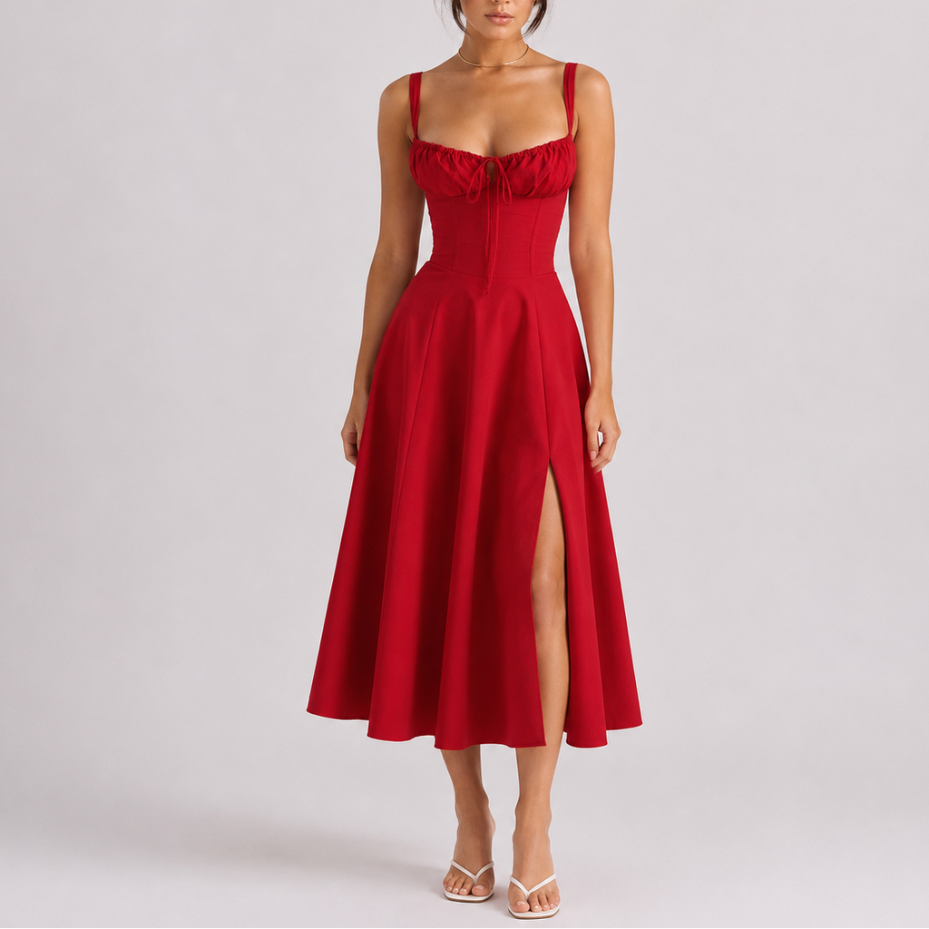 Lucía | Vestido Midi Corsé con Tirantes para Mujer Elegante 1