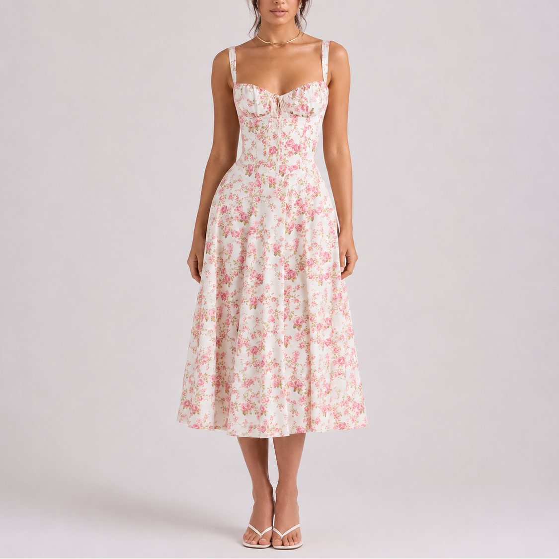 Lucía | Vestido Midi Corsé con Tirantes para Mujer Elegante 3