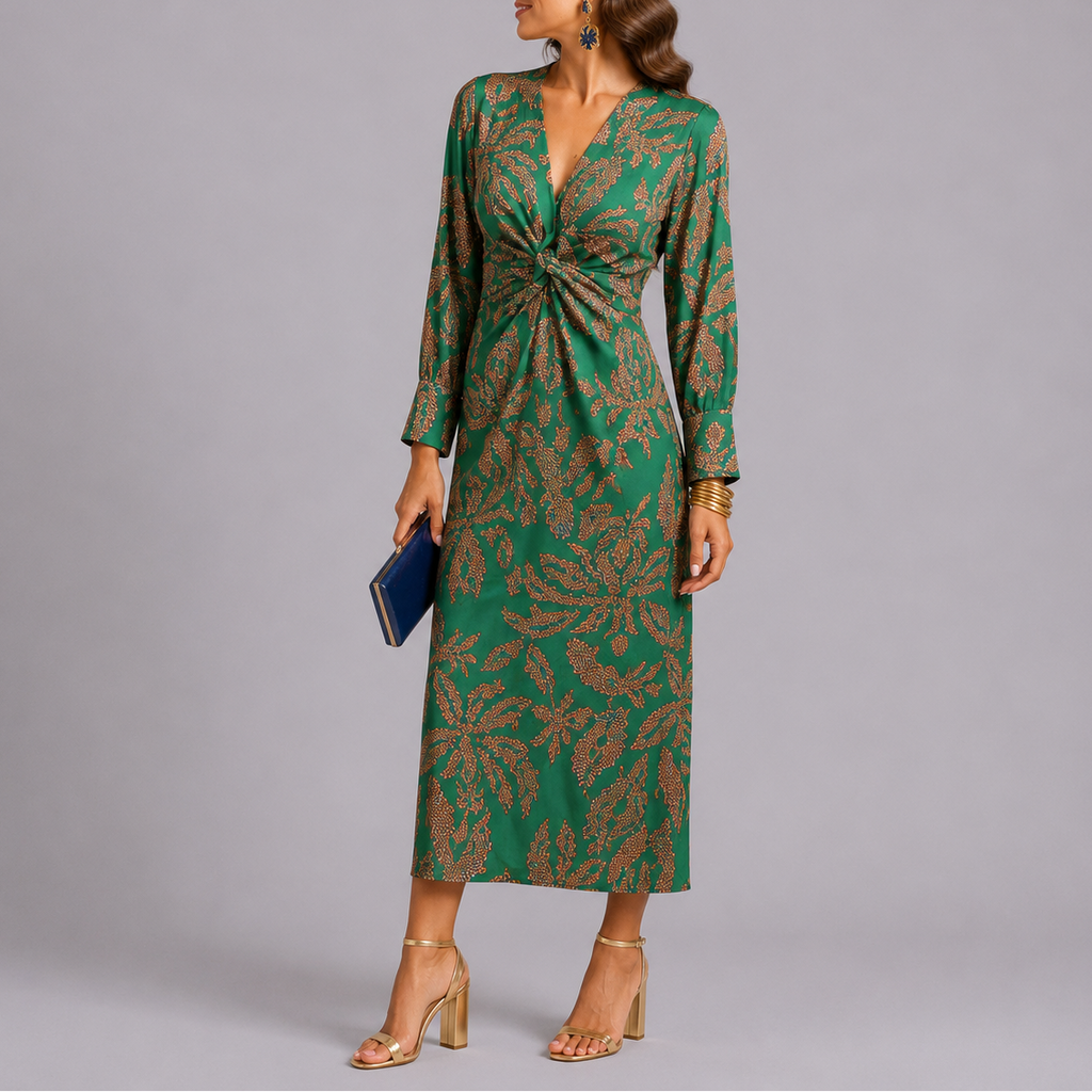 Lucía | Vestido Midi Floral con Mangas Largas para Mujer 2