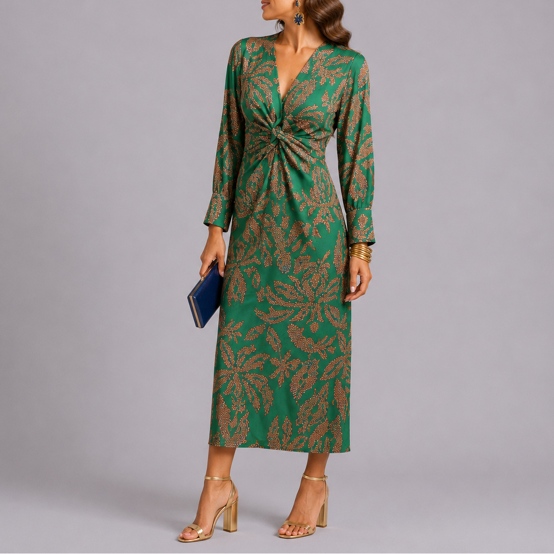 Lucía | Vestido Midi Floral con Mangas Largas para Mujer 2