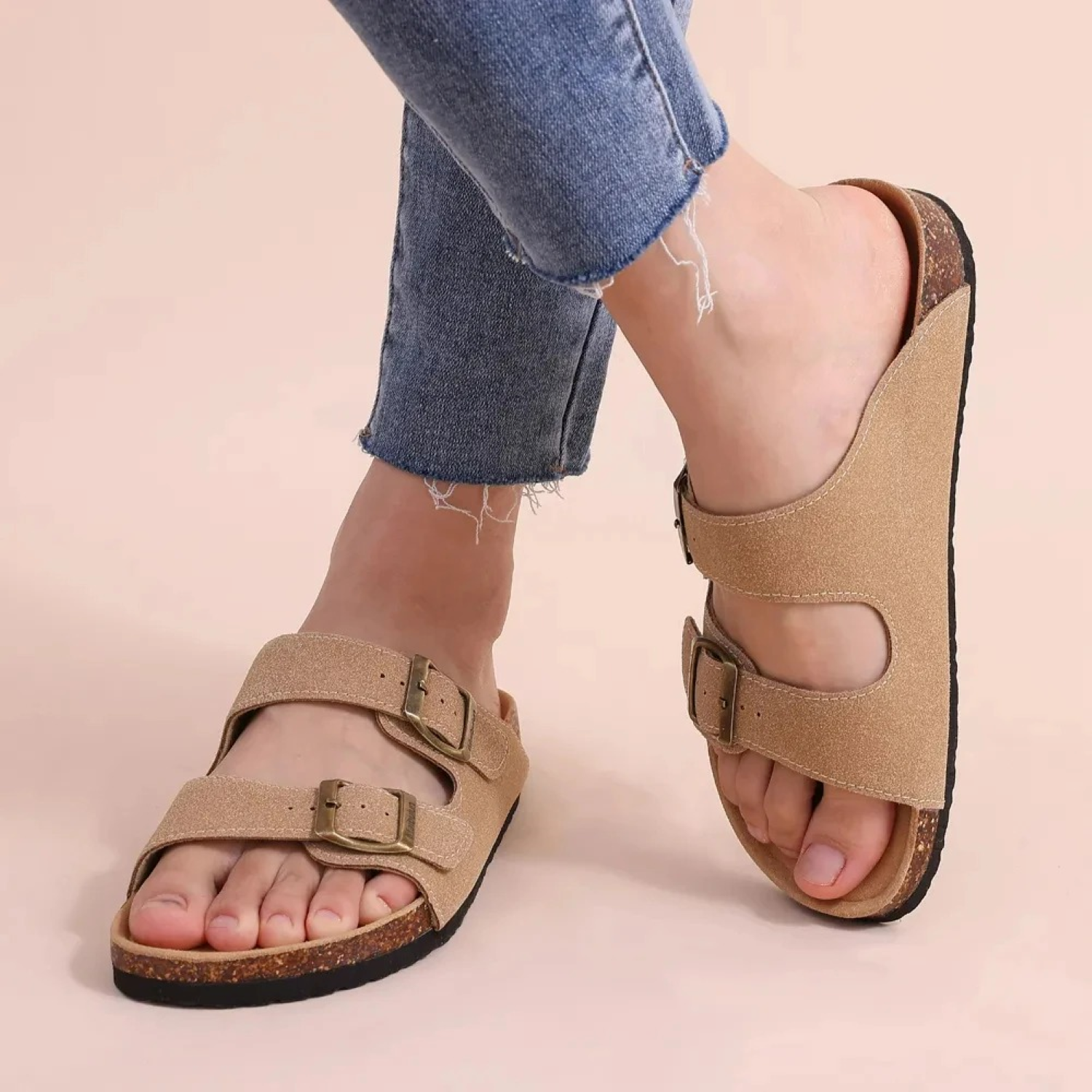Mia | Sandalias Abiertas Ligeras con Doble Hebilla 4