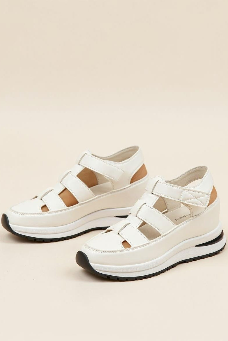 MARTA – Sandalias de plataforma con tiras de velcro para mujer