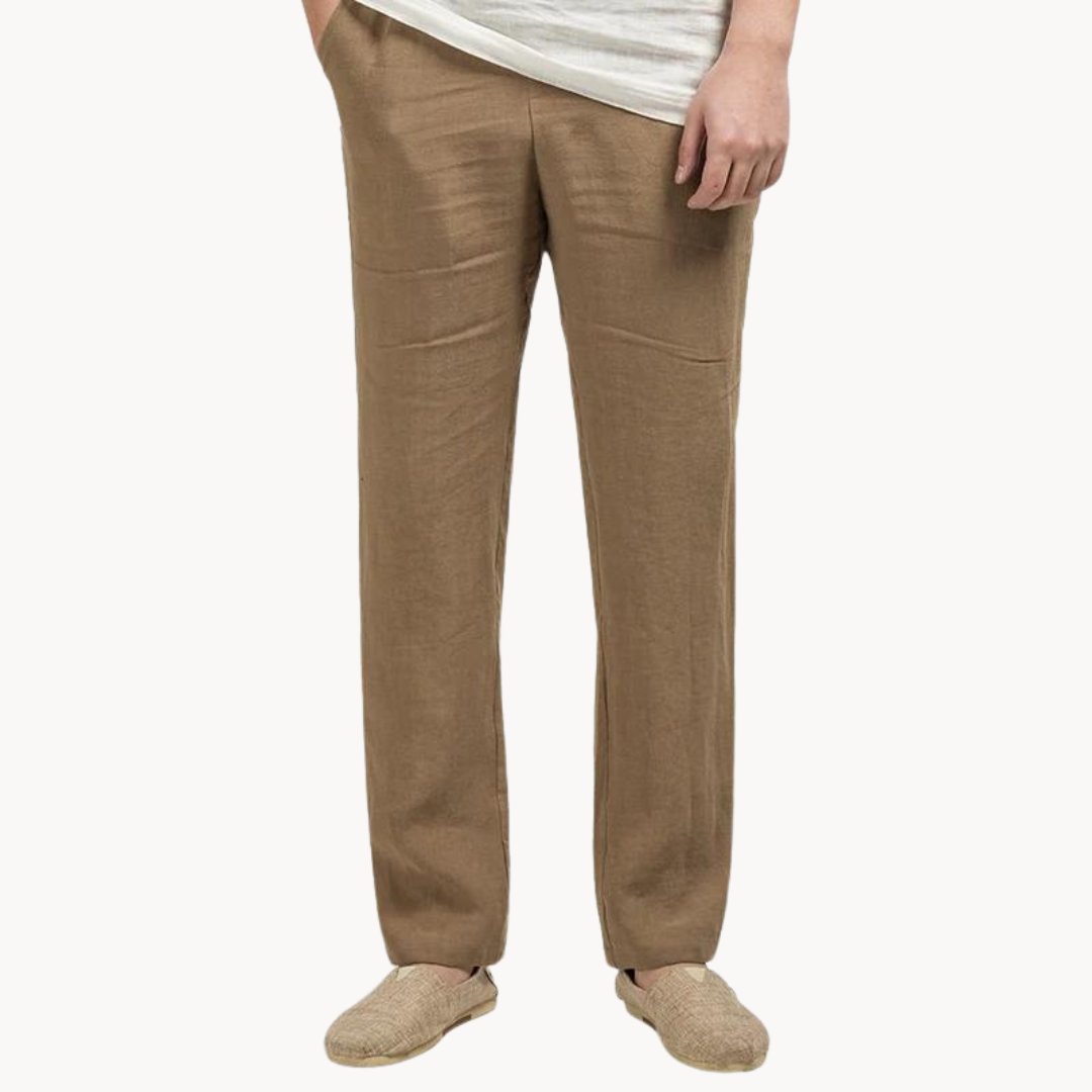 Sergio | Pantalones de Lino para Hombre con Cintura Elástica y Pierna Recta 1