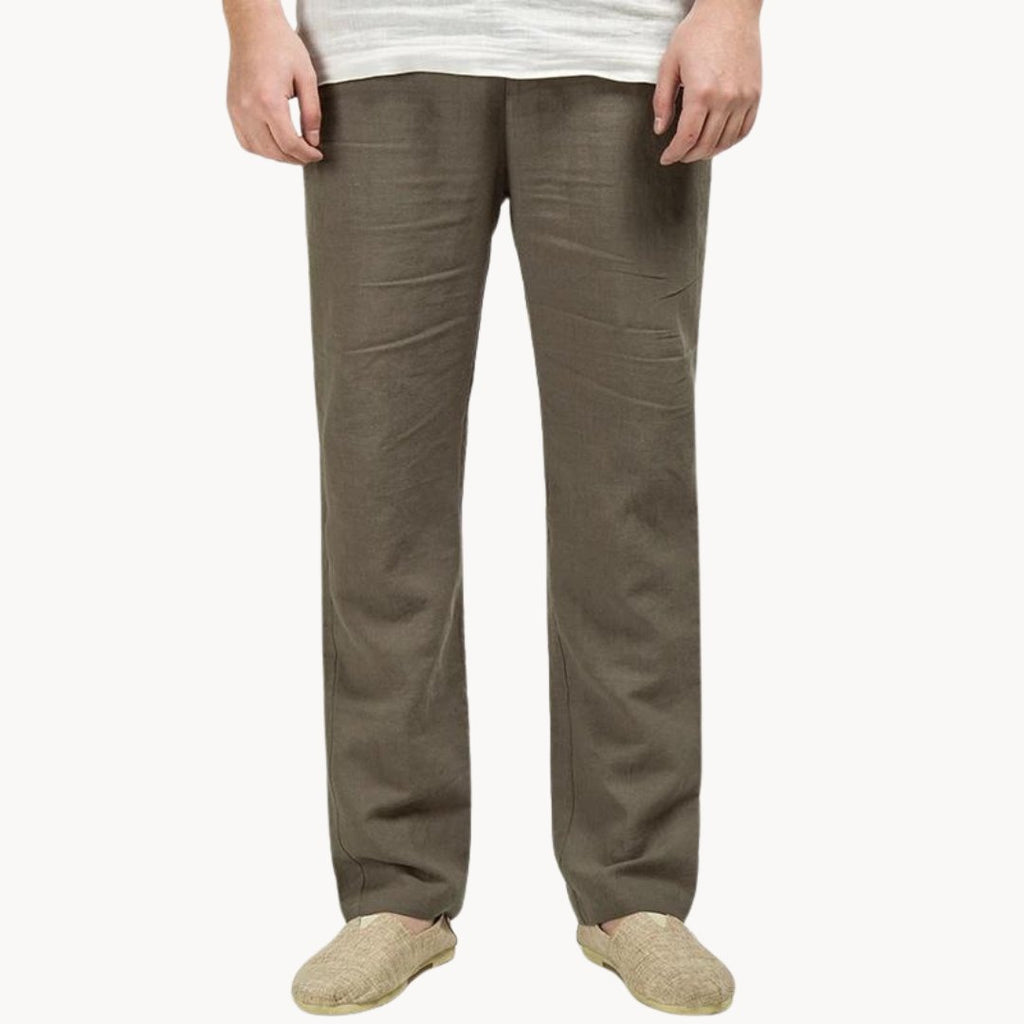 Sergio | Pantalones de Lino para Hombre con Cintura Elástica y Pierna Recta 2